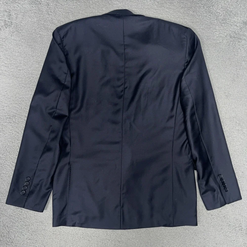 VTG DKNY Blazer Mens 38S Black 100% Wool Single Breasted Sport Coat Suit Jacket